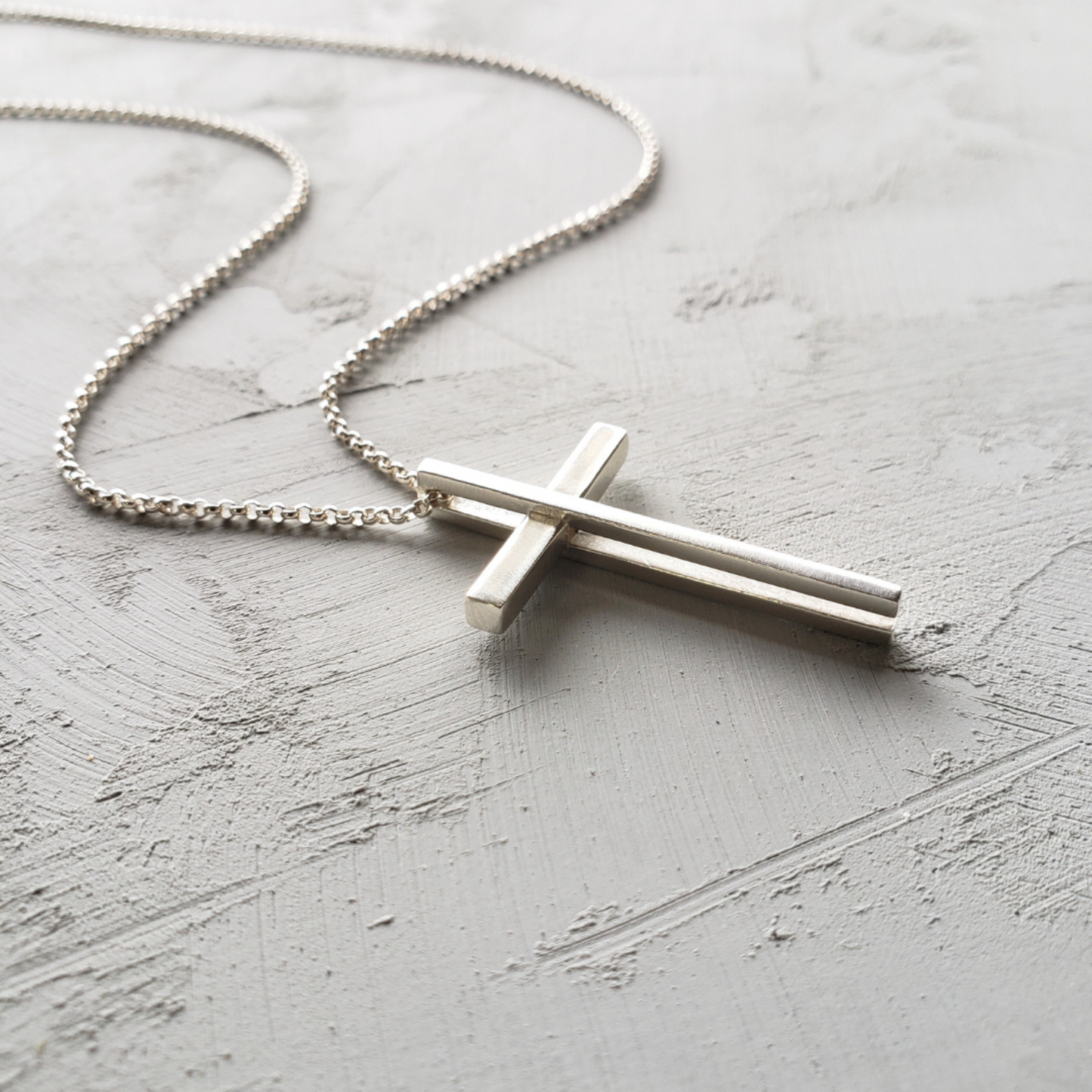 Architectural Cross Necklace