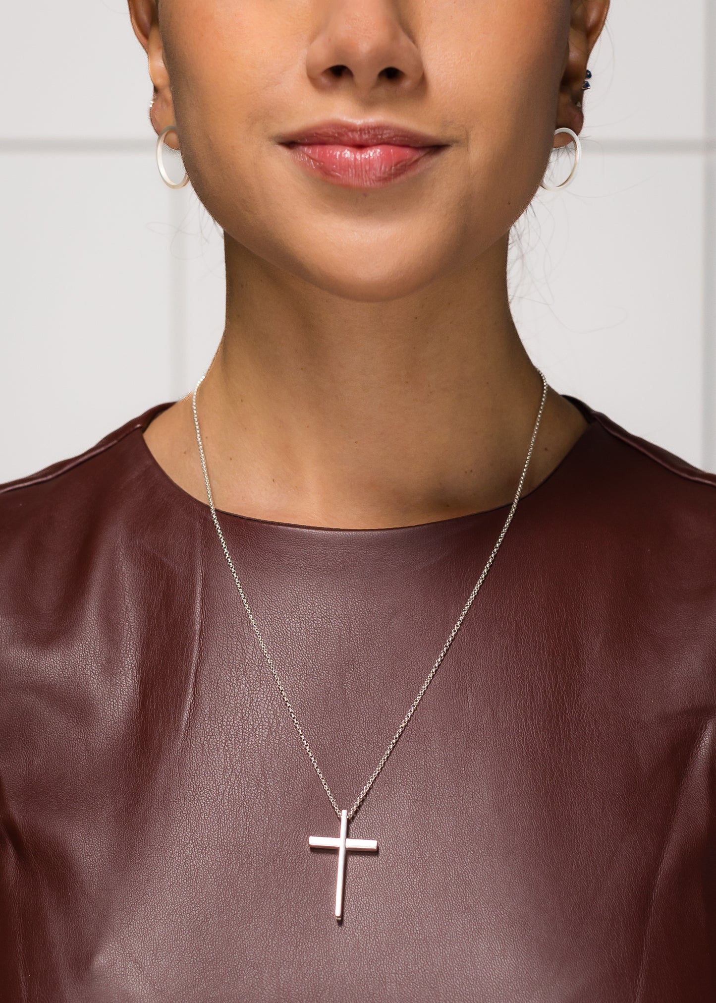 Architectural Cross Necklace