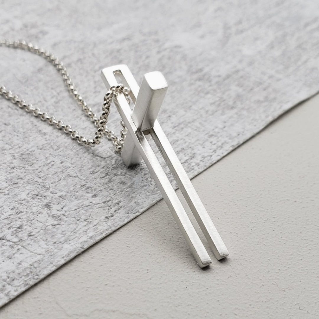 Architectural Cross Necklace