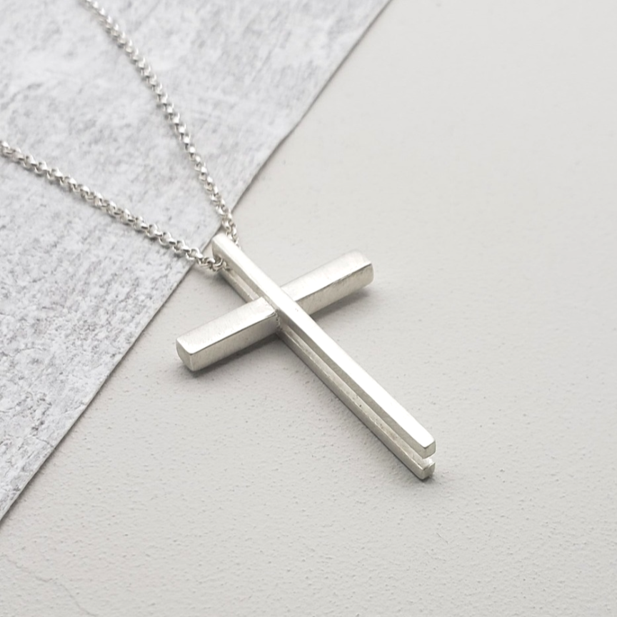 Architectural Cross Necklace